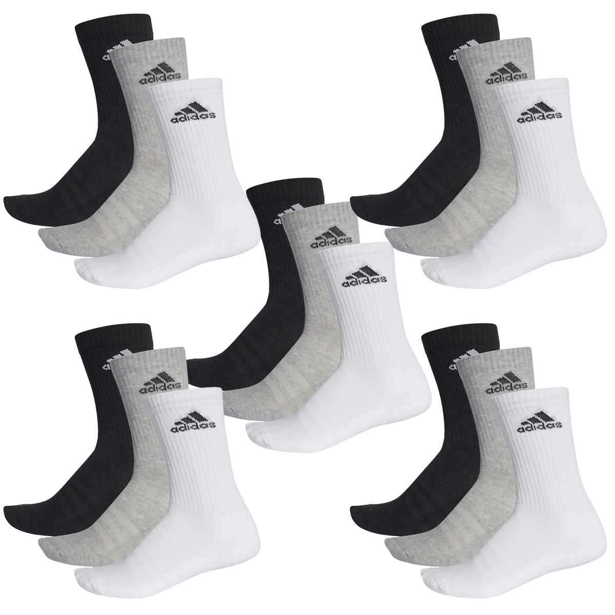 adidas CUSHIONED CREW Tennissocken Sportsocken Damen Herren Unisex 15 Paar von Adidas