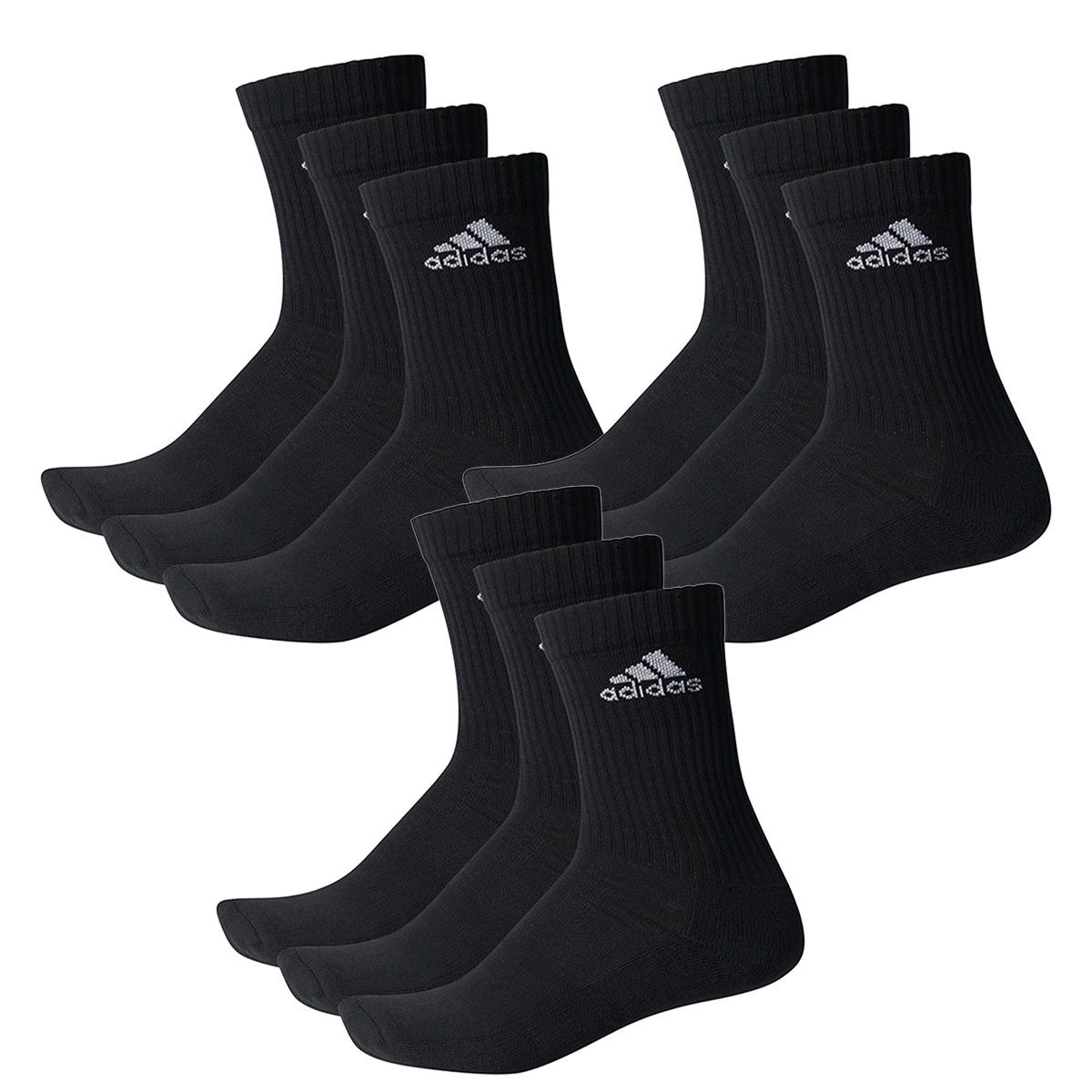 adidas CUSHIONED CREW Tennissocken Sportsocken Damen Herren Unisex 9 Paar von Adidas