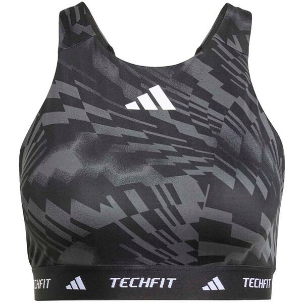 ADIDAS Damen BH TECHFIT Medium-Support High-Neck Print von Adidas