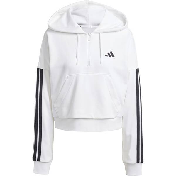 ADIDAS Damen Kapuzensweat Essentials 3-Streifen French Terry Quarter-Zip von Adidas
