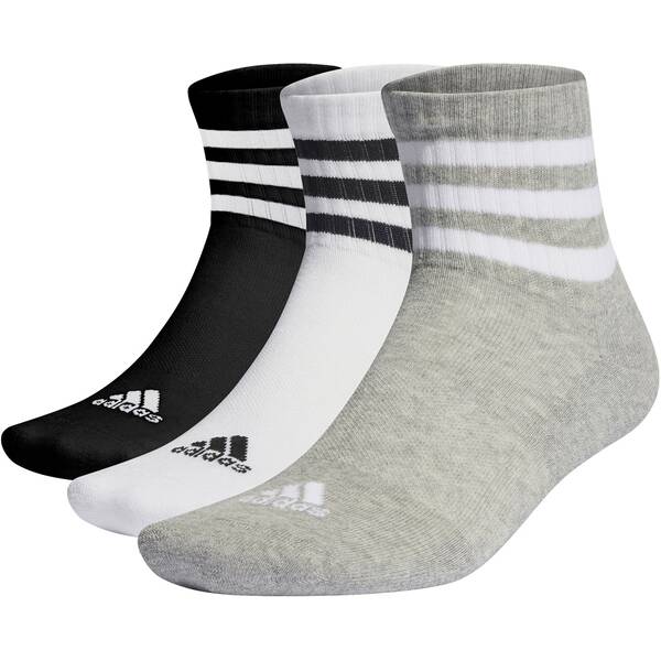 ADIDAS Herren Socken 3-Streifen Cushioned Sportswear Mid-Cut, 3 Paar von Adidas