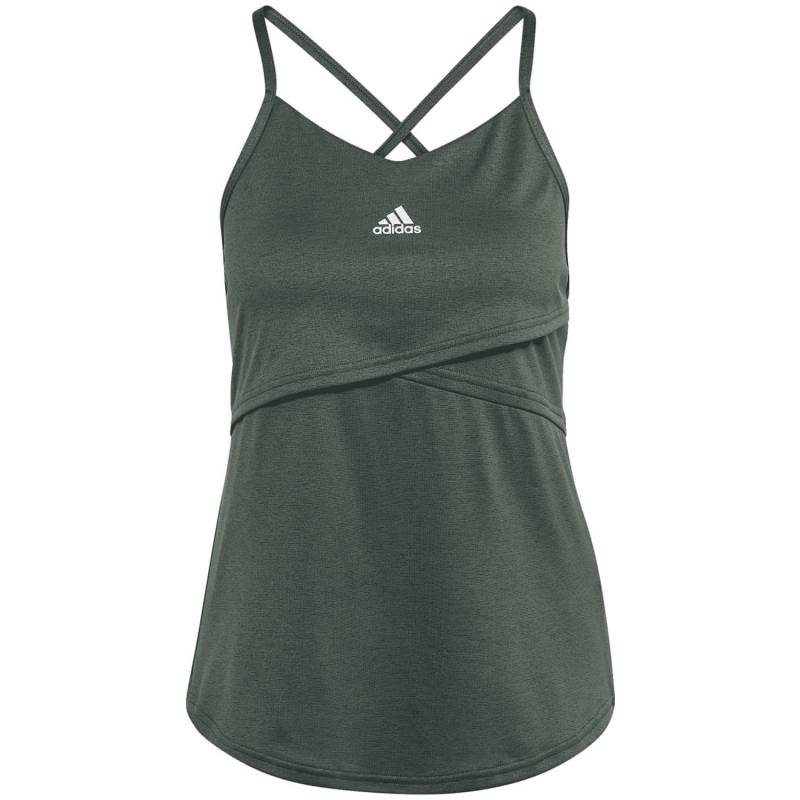 AEROREADY Studio Crossback Slim Tanktop Dunkelgrün - Gr. - L von Adidas