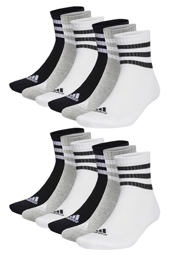 adidas 12 Paar C Sportswear MID 12p Mid Cut Socken Unisex Sportsocken, Farbe:Multi, Socken & Strümpfe:40-42 von adidas