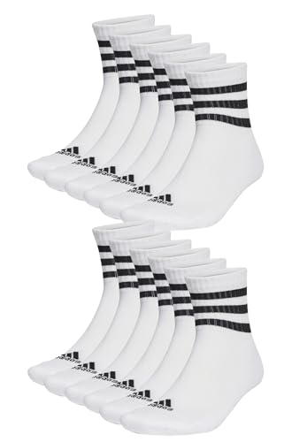 adidas 12 Paar C Sportswear MID 12p Mid Cut Socken Unisex Sportsocken, Farbe:White, Socken & Strümpfe:40-42 von adidas