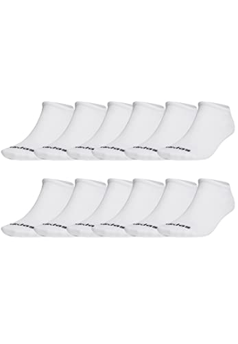 adidas 12 Paar Low Cut Sneaker Socken Unisex Kurzsocke weiss, Farbe:Weiss, Socken & Strümpfe:43-45 von adidas