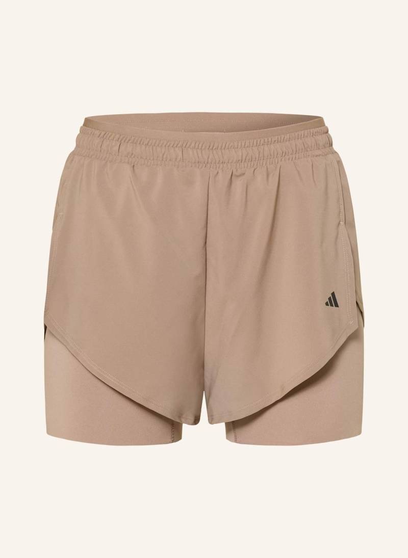 Adidas 2-In-1-Trainingsshorts d4t braun von Adidas