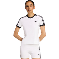 Adidas 3 Stripes Slim T-shirt Damen T-Shirts - Weiß - Größe 42 - Baumwoll-Jersey von Adidas