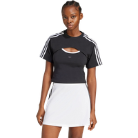 Adidas 3s Cut Out Damen T-Shirts - Schwarz - Größe 36/S - Baumwoll-Jersey von Adidas