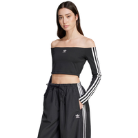 Adidas 3s Off Shoulder Damen T-Shirts - Schwarz - Größe 34/XS - Poly Jersey von Adidas