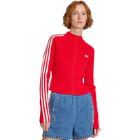 Adidas Adicolor 3-stripes Slim Sports Jacket Damen Jacken - Rot - Größe 40 - Baumwoll-Canvas von Adidas
