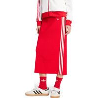 Adidas Adicolor Knit 3-stripes Skirt Damen Röcke - Rot - Größe 38 - Baumwoll-Canvas von Adidas