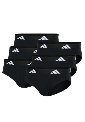 adidas Basic Brief Men Herren Unterhose Slip Unterwäsche 6er Pack, Farbe:Black, Bekleidungsgröße:M von adidas