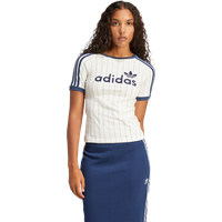 Adidas Cali Damen T-Shirts - Weiß - Größe 36/S - Baumwoll-Jersey von Adidas