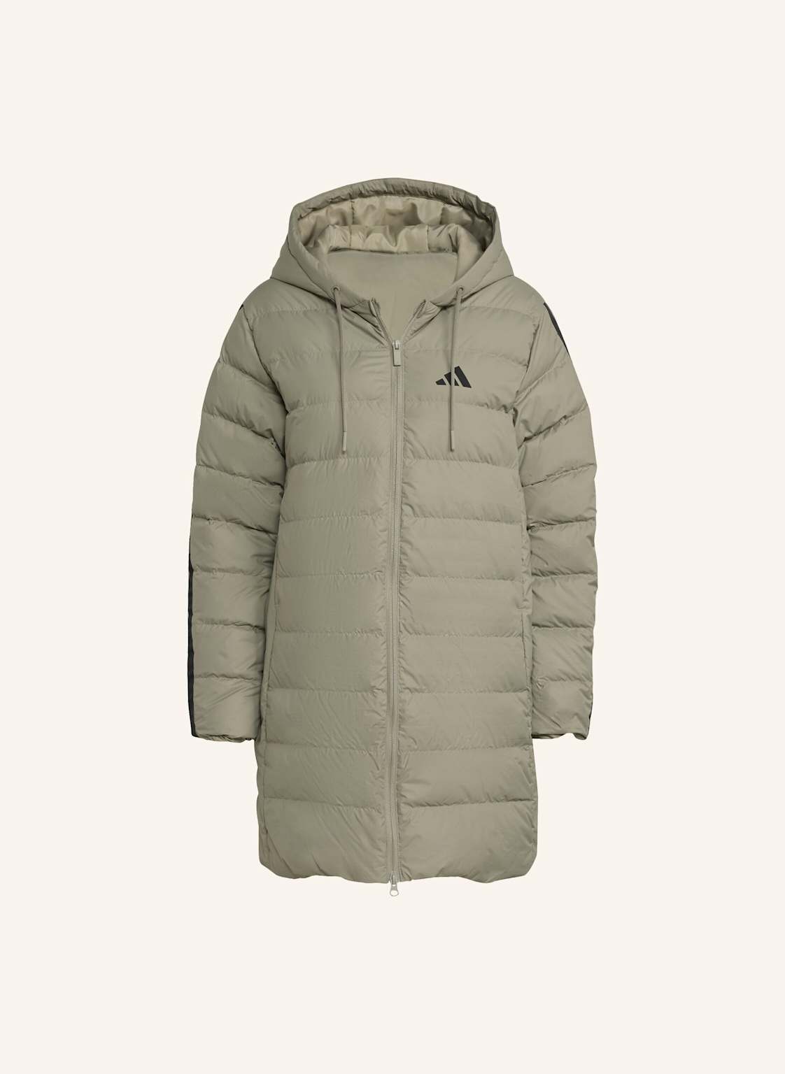 Adidas Essentials Climawarm 3-Streifen Light Daunenparka Mit Kapuze gruen von Adidas