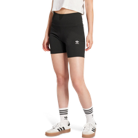 Adidas Essentials Ribbed Shorts Damen Kurze Hosen - Schwarz - Größe 34 - Baumwoll-Jersey von Adidas