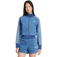 Adidas Firebird Damen Trainingsoberteile - Blau - Größe 40/L - Baumwoll-Denim von Adidas