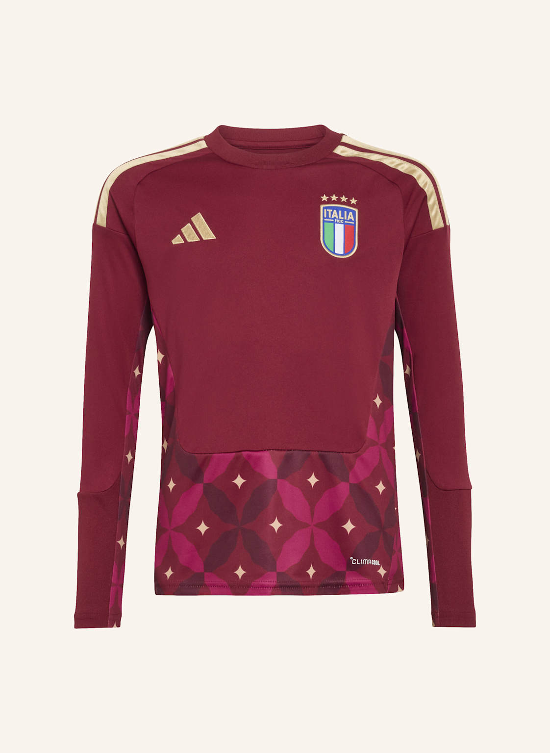Adidas Italien 26 Torwart Langarm-Heimtrikot Kinder rot von Adidas