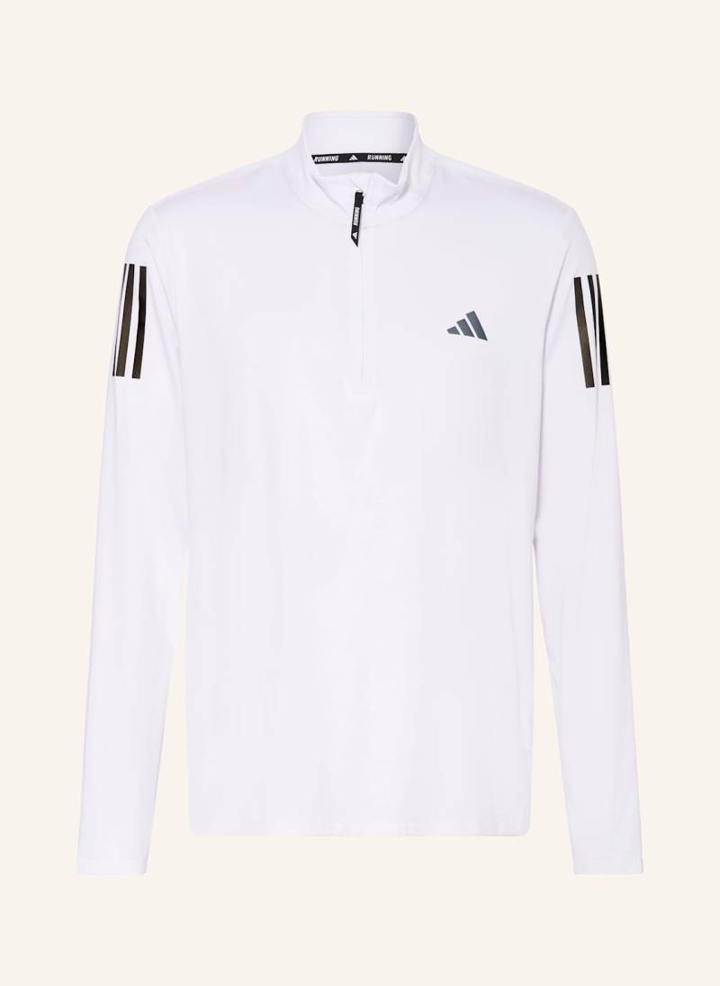 Adidas Laufshirt Own The Run Half Zip weiss von Adidas