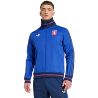 Adidas Olympique Lyonnais Anniversary Track Top Herren Trainingsoberteile - Blau - Größe XS - Baumwoll-Jersey von Adidas