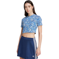 Adidas Originals X Liberty London Damen T-Shirts - Blau - Größe 42 - Baumwoll-Jersey von Adidas