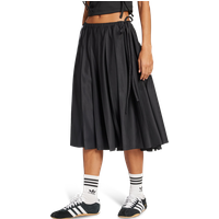 Adidas Ribbon Pleated Maxi Skirt Damen Röcke - Schwarz - Größe 34 - Poly Mesh von Adidas