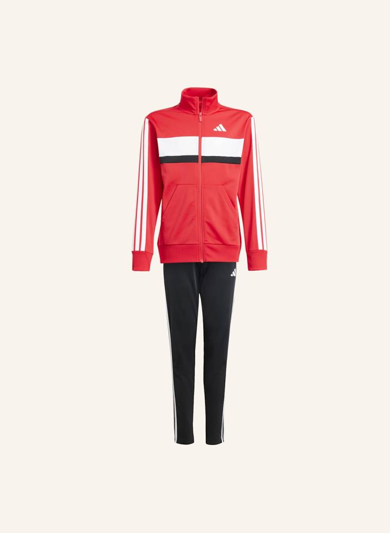 Adidas Seasonal Essentials Tiberio 3-Streifen Tricot Kids Trainingsanzug rot von Adidas