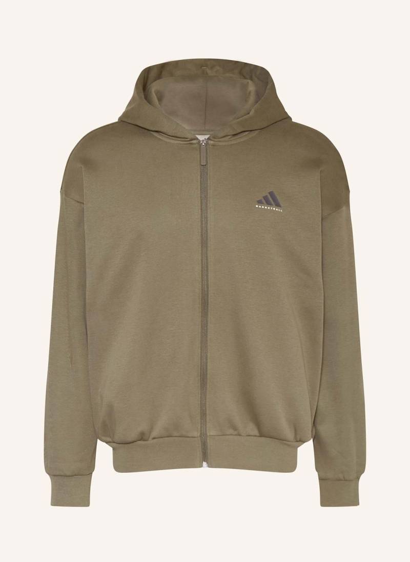 Adidas Sweatjacke Adidas Basketball Full Zip gruen von Adidas
