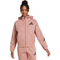 Adidas Z.n.e. Damen Kapuzenpullover - Braun - Größe: 40 - Poly Mesh - Foot Locker von Adidas
