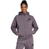 Adidas Z.n.e. Damen Kapuzenpullover - Grau - Größe 40 - Poly Mesh von Adidas
