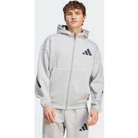 Adidas Z.n.e. Full-zip Hooded Track Herren Jacken - Grau - Größe L - Poly Mesh von Adidas