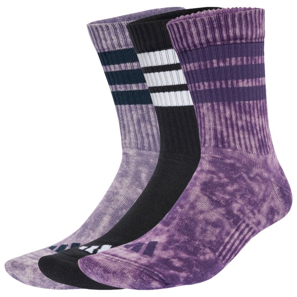 adidas - 3 Stripes Cushioned Crew Stone Wash 3-Pack - Multifunktionssocken Gr 37-39 - S lila von Adidas