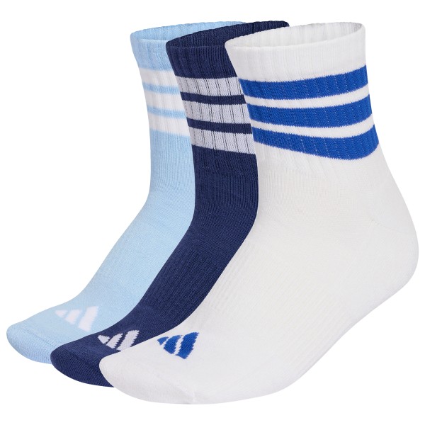 adidas - 3-Stripes Essential Concept Mid 3-Pack - Multifunktionssocken Gr 37-39 weiß/blau von Adidas
