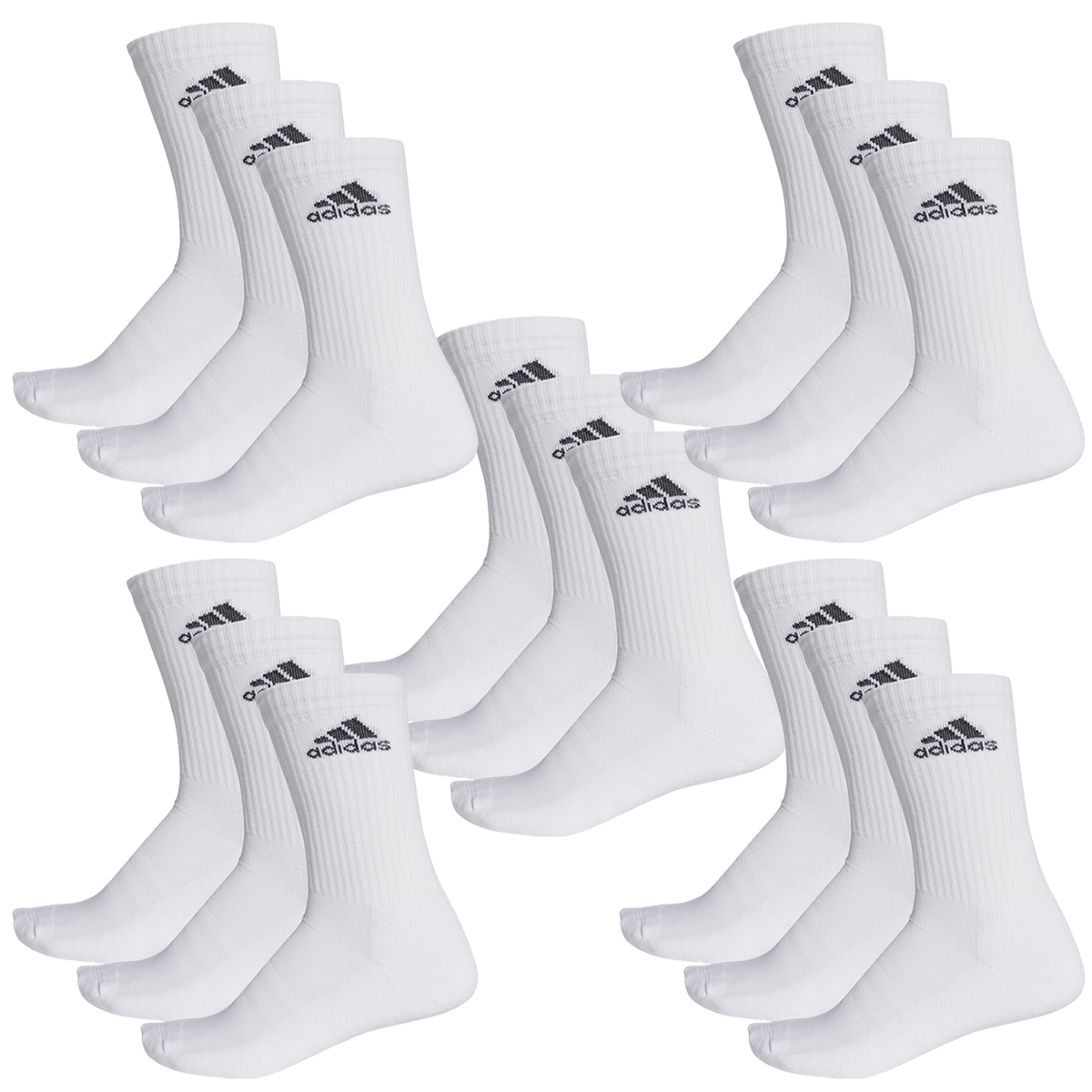 adidas CUSHIONED CREW Tennissocken Sportsocken Damen Herren Unisex 15 Paar von Adidas