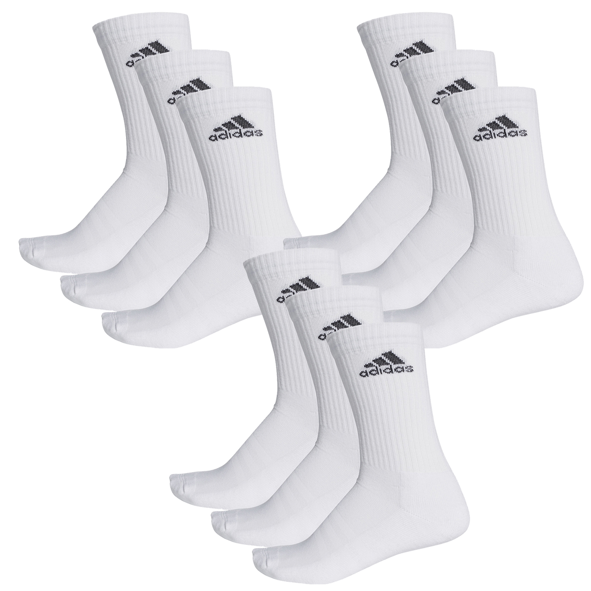 adidas CUSHIONED CREW Tennissocken Sportsocken Damen Herren Unisex 9 Paar von Adidas