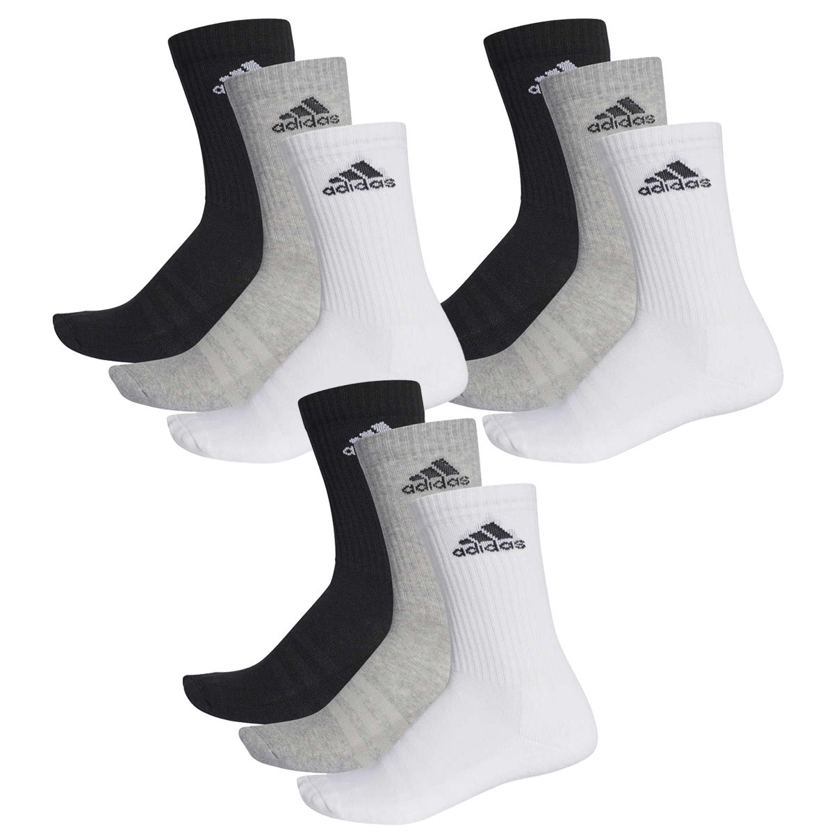 adidas CUSHIONED CREW Tennissocken Sportsocken Damen Herren Unisex 9 Paar von Adidas