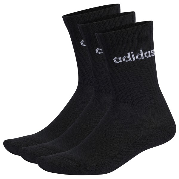 adidas - Cushioned Linear Crew 3-Pack - Multifunktionssocken Gr 37-39 schwarz von Adidas