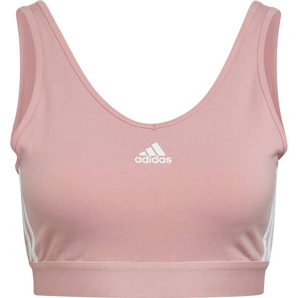 adidas Damen Essentials Removable Pads 3-Streifen Crop-Top von Adidas