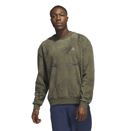 adidas NVLTY CREW Fleece Midlayer oliv von Adidas