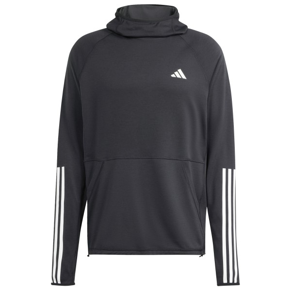 adidas - Own The Run 3-Stripes Hoodie - Laufshirt Gr L grau von Adidas