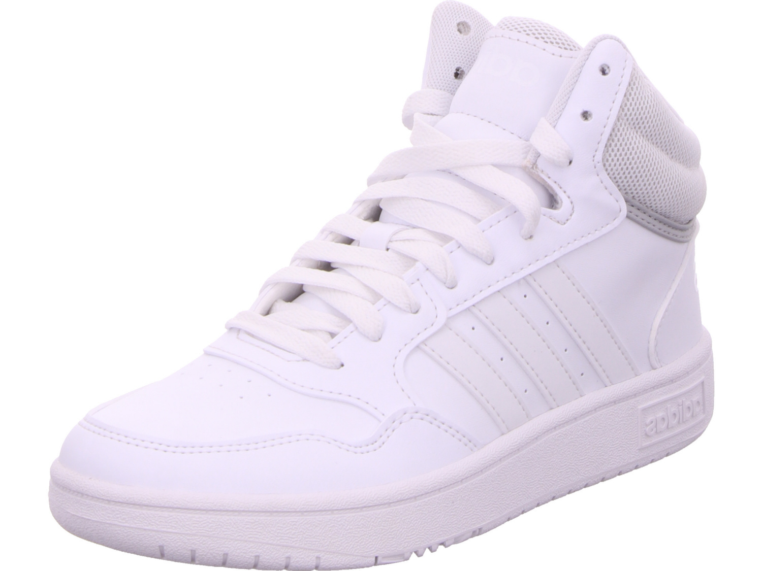 female Freizeit Schnürer weiss Hoops 3.0 Mid 37 von Adidas