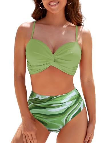 Adigaber Damen Größe Zweiteiliger Badeanzug überkreuztes Blumenmuster Bikini Bademode Bauchkontrolle Bikini Sets Adigaber Damen Größe Zweiteiliger Badeanzug überkreuztes Blumenmuster Bikini Bademode Bauchkontrolle Bikini Sets von Adigaber
