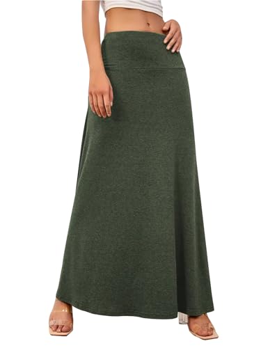 Adigaber Damen Rock Lange Elastischer Strertchy Hohe Taille Maxi Yoga Rock von Adigaber
