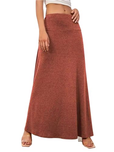 Adigaber Damen Rock Lange Elastischer Strertchy Hohe Taille Maxi Yoga Rock von Adigaber