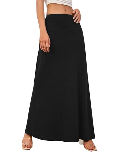 Adigaber Damen Rock Lange Elastischer Strertchy Hohe Taille Maxi Yoga Rock von Adigaber