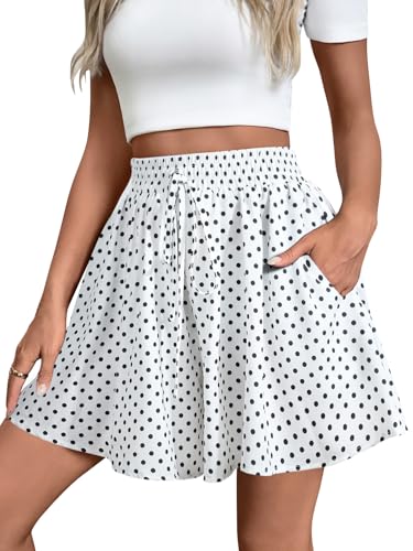 Adigaber Damen Shorts Weites Bein Kordelzug Kurze Hose mit Taschen Lose Freizeit Culottes von Adigaber