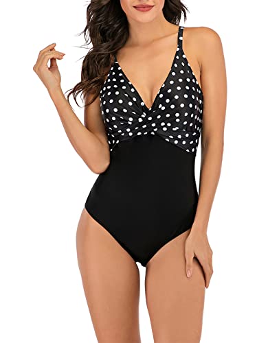 Adigaber Einteiliger Badeanzug Bademode v Ausschnitt Damen Badeanzug Gedruckt Push up High Waist Schwimmanzug von Adigaber