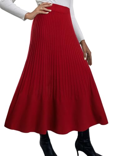 Adigaber Rock Damen Winter Midi Lang Röcke Hohe Taille Faltenrock A-Linie Elegant Frauen Skirt Adigaber Rock Damen Winter Midi Lang Röcke Hohe Taille Faltenrock A-Linie Elegant Frauen Skirt von Adigaber