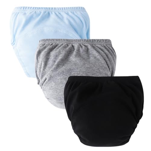 Adigau 3 Pack Baby Mädchen Höschen Rüschen Baumwolle Bloomers Bequem Elastische Taille Windelüberzug Solide Weich Unterhosen A1 6-12 Monate von Adigau