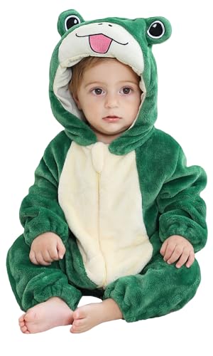 Adigau Baby Flanell Tier Weihnachten Pyjama Krabbelanzug Body Cute Spielanzug Winter Lange Ärmel Kleidung Warm Herbst-Winter Bekleidung Grün 2 Jahre von Adigau