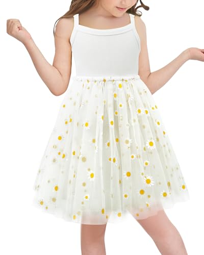 Adigau Baby Mädchen Kleid Prinzessin Tüll Pailletten Festkleid Hochzeit Prinzessin Dancewear für Party Festlich Weiß 3-4 von Adigau